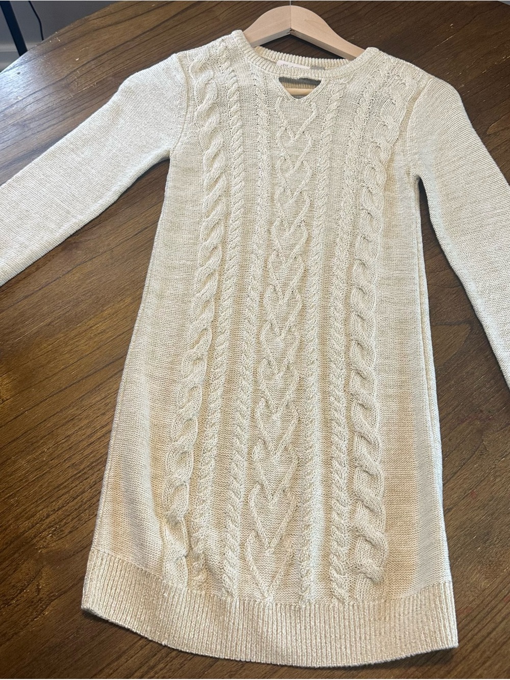 Cream Cable Knit Sweater Dress
